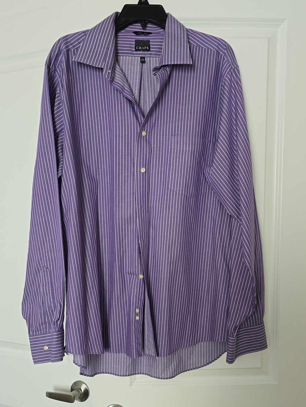 Chaps Purple Pinstripe Men's Dress Shirt